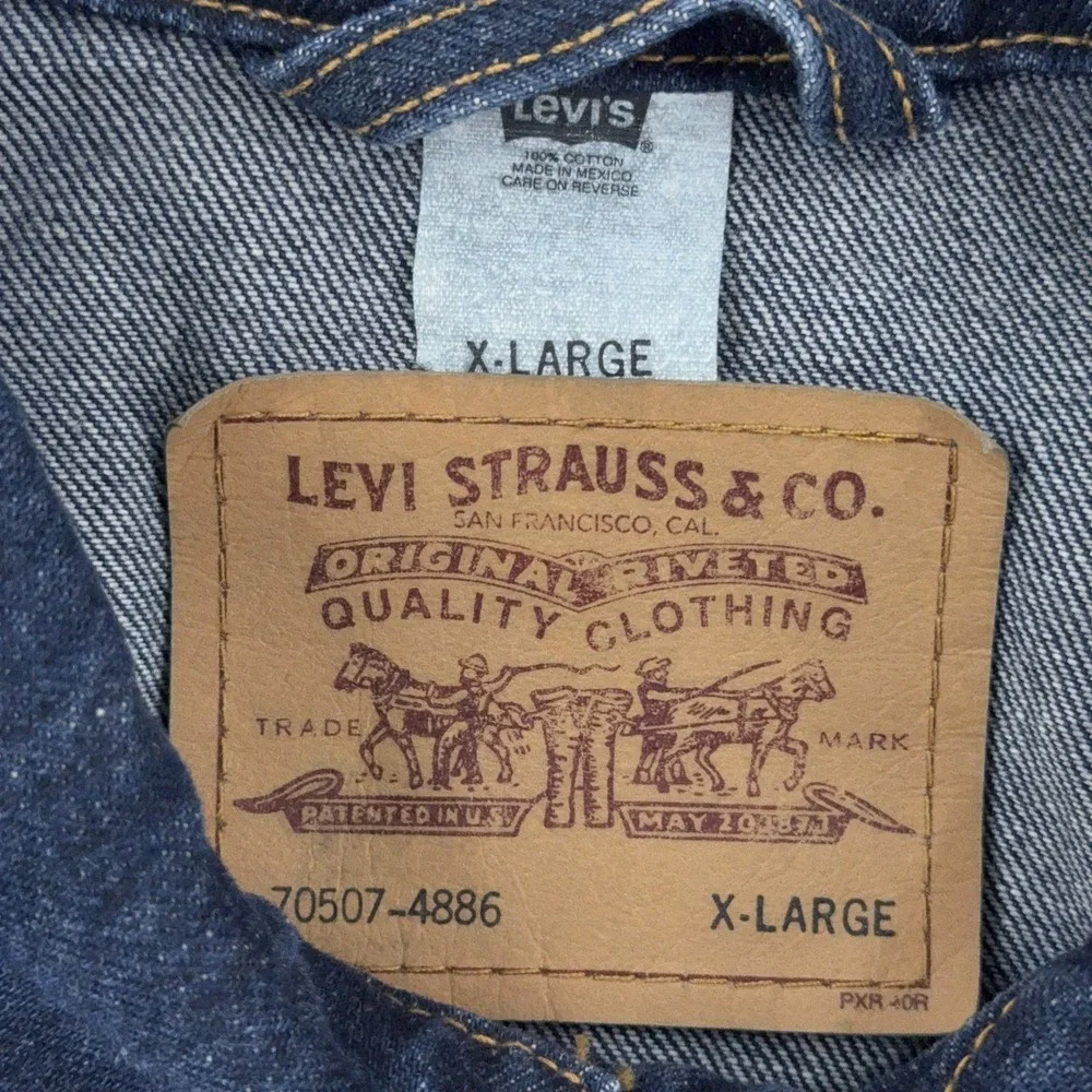 Levis Denim Jacket Mens XL Blue Trucker 70507-4886 Western‎ Button Up Classic